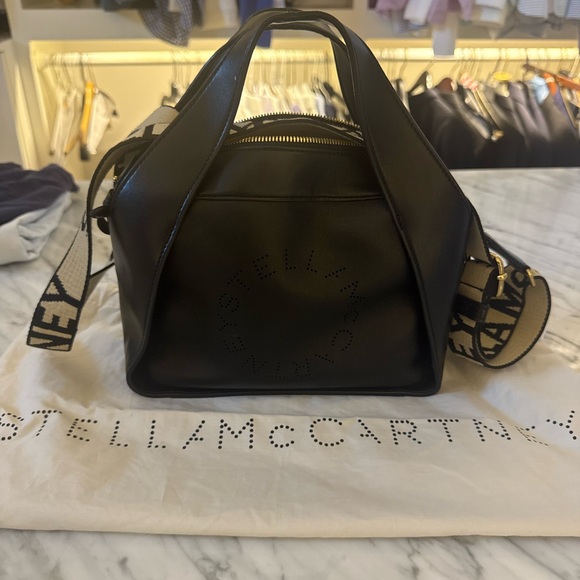 Stella McCartney Black Tote with Logo Strap - Picture 4 of 8